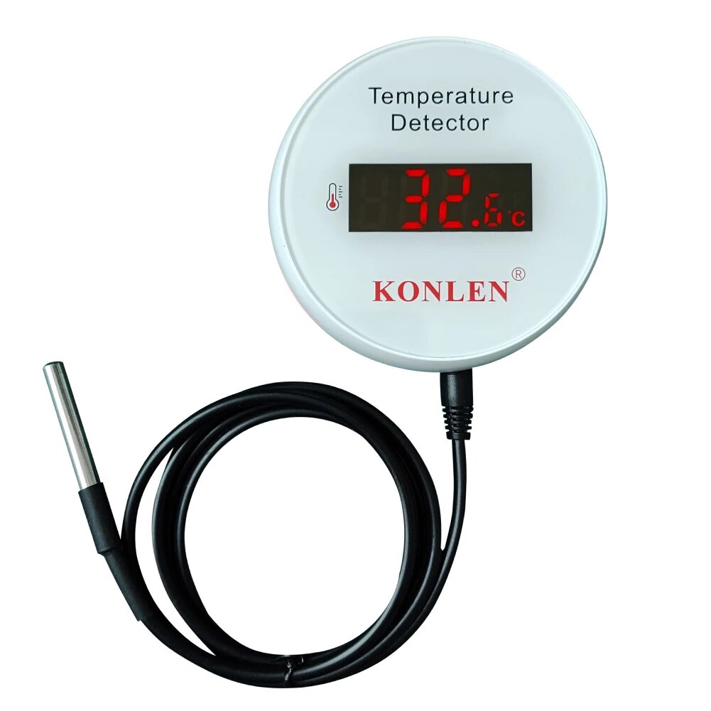 Smart Home Green - Konlen Tuya เซ็นเซอร์อุณหภูมิ WiFi 3เมตร, เครื่องวัดอุณหภูมิดิจิตอลเทอร์โมสตัท