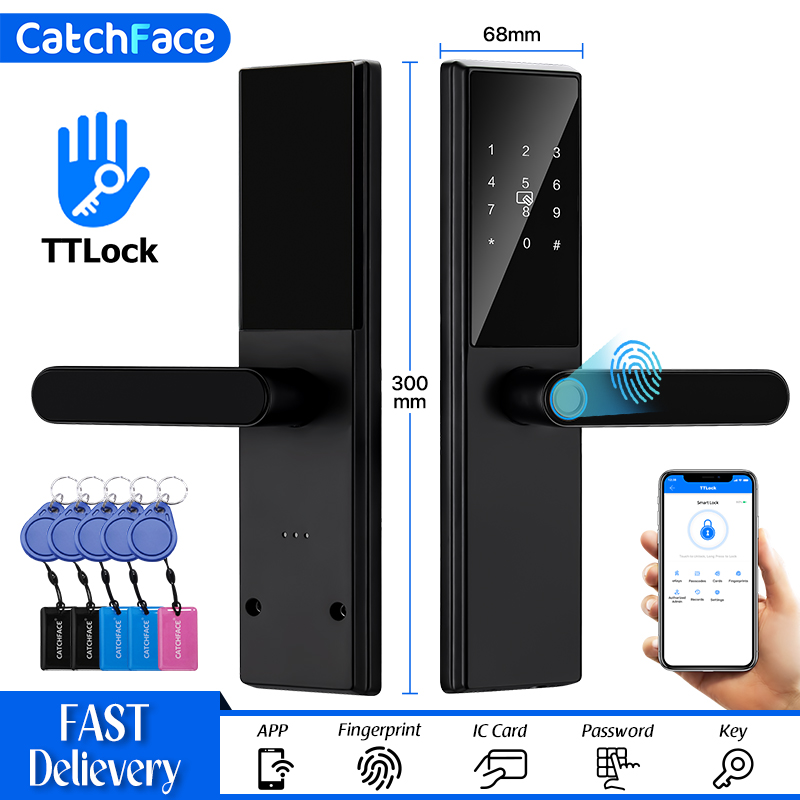 Smart Home Dashboard - บลูทูธลายนิ้วมือประตูล็อค TTLock App รหัสคีย์การ์ดหน้าจอสัมผัสสมาร์ทประตูล็อคความปลอดภัยดิจิตอลล็อคอิเล็กทรอนิกส์สําหรับ Home