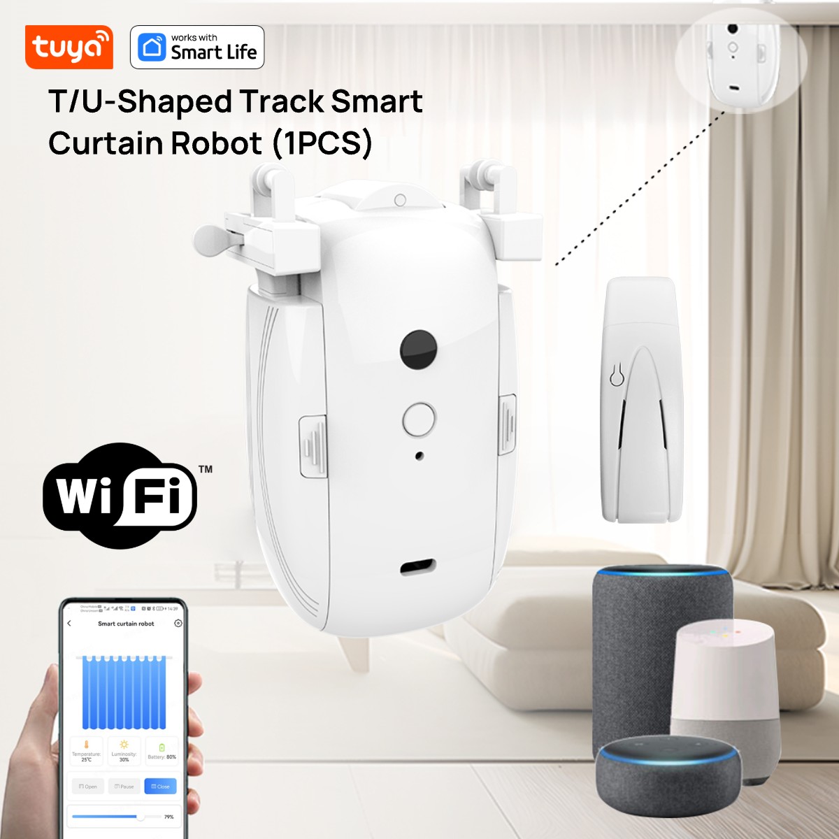 Smart Home Hub Matter - Tuya Smart WiFi Curtain Robot (1