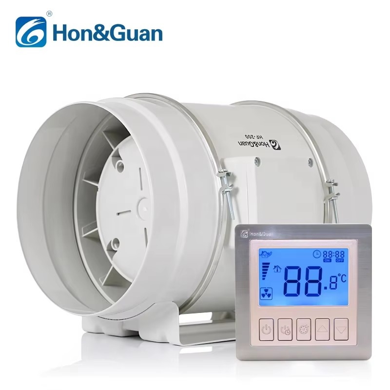 Smart Bathroom Fan - พัดลมดูดอากาศอัจฉริยะแบบมีสาย รุ่นขายดี พัดลมดูดอากาศแบบผสมไหล HF-200PMZC สำหรับห้องน้ำและห้องครัว