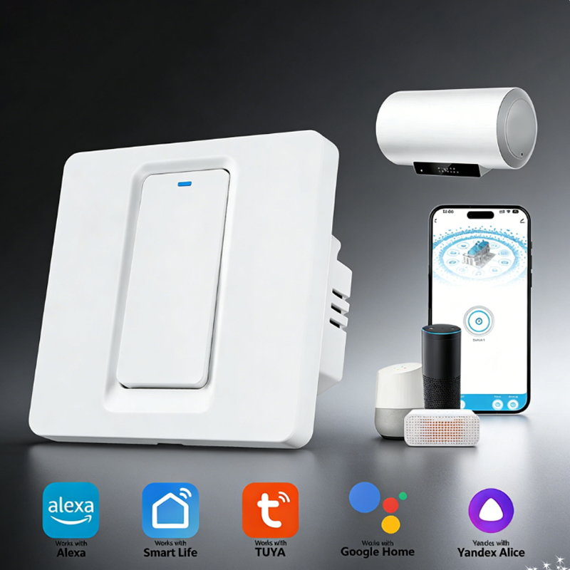 Smart Home Sistem - สวิตช์เครื่องทำน้ำอุ่นอัจฉริยะ/ระบบควบคุมแบบสัมผัสผ่าน WiFi และบลูทูธ ใช้งานร่วมกับ Alexa/Google Home/แอป
