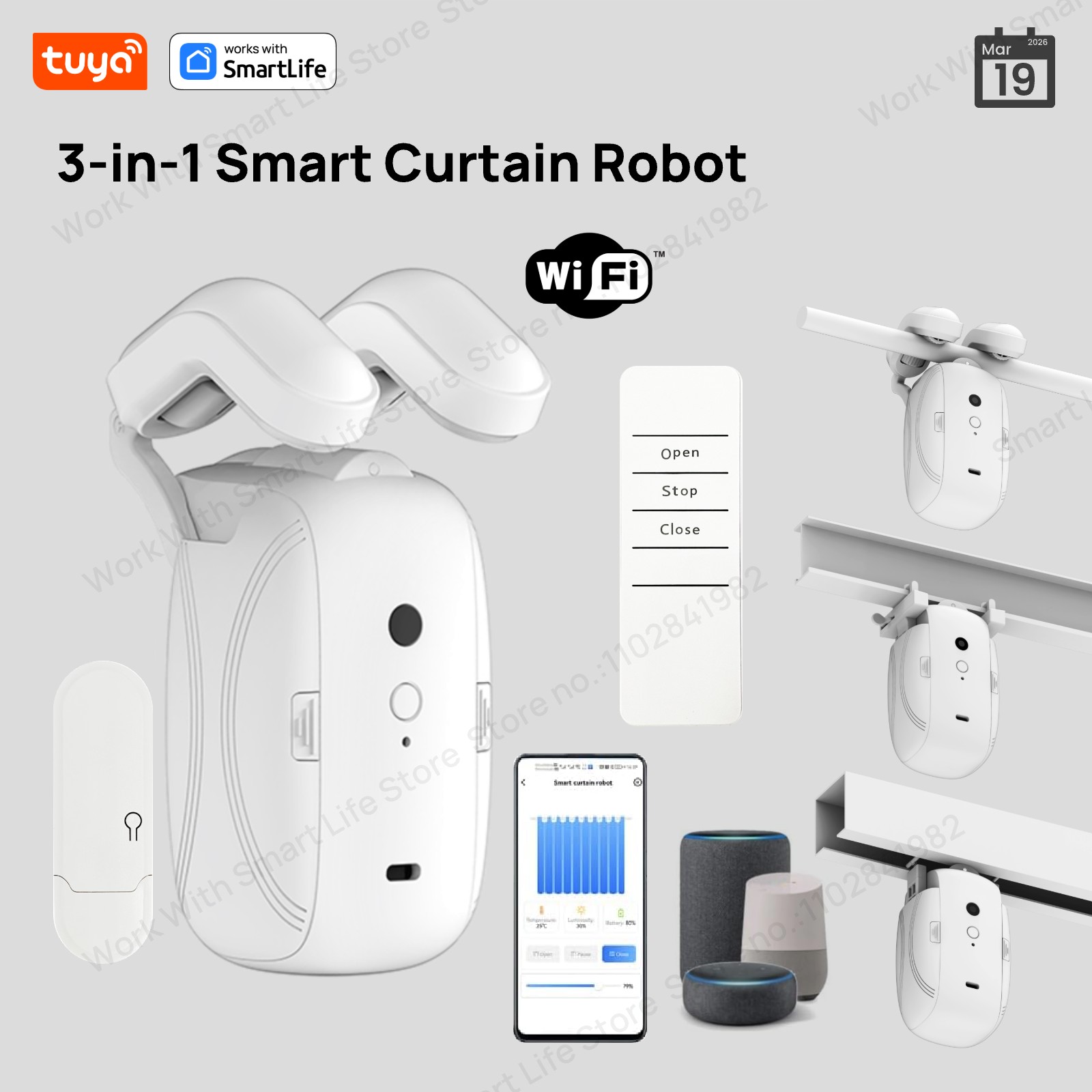 Smart Home Hub Matter - 1/2 ชิ้น หุ่นยนต์ม่านอัจฉริยะ Tuya Smart WiFi