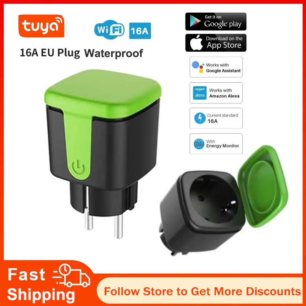 Smart Home Sistem - ปลั๊กไฟอัจฉริยะ Tuya EU 16A WiFi กันน้ำ