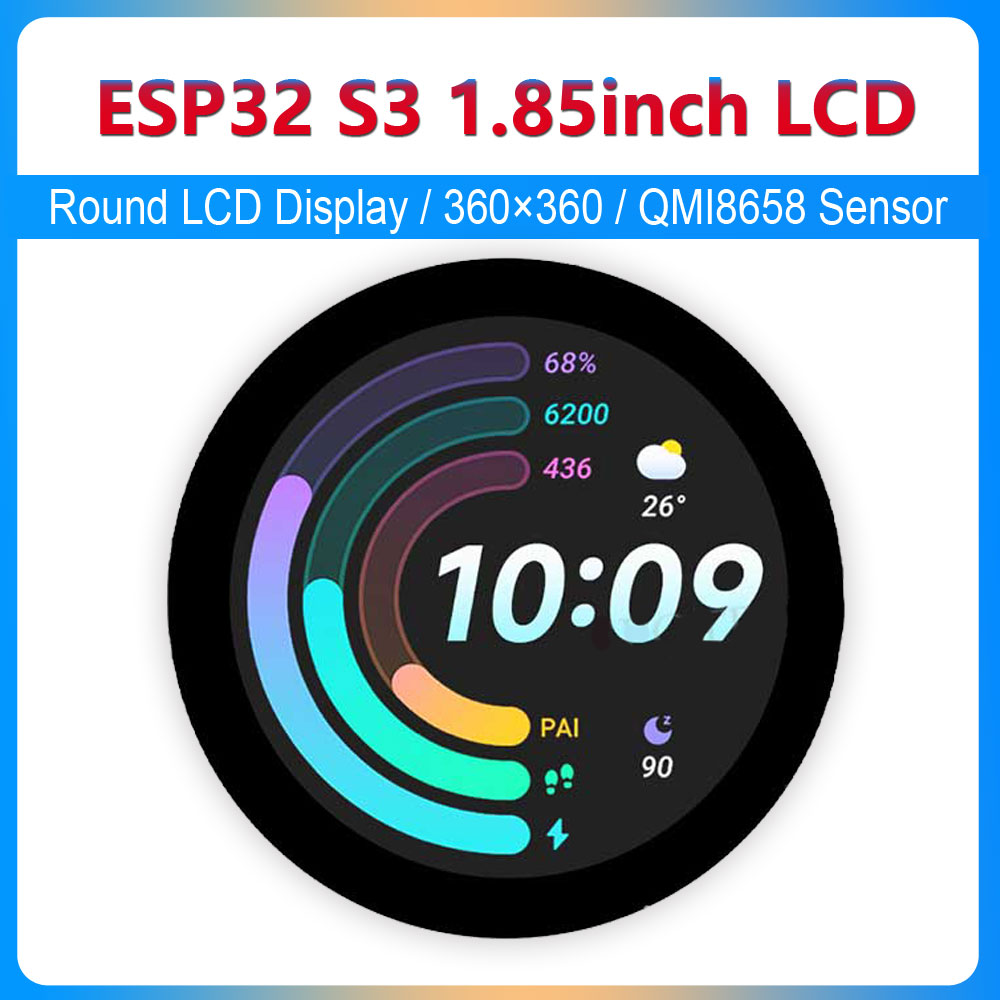 Smart Home Arduino - S3 ESP32จอแสดงผล LCD ทรงกลมขนาด1.85นิ้ว wifi/bt 360