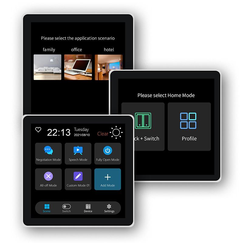 Smart Home Dashboard - FUERS หน้าจอสัมผัสขนาด 4 นิ้วสวิตช์ผนังอัจฉริยะอเนกประสงค์ T3E สวิตช์ฉากแผงหน้าแรกอัจฉริยะหน้าจอสัมผัส