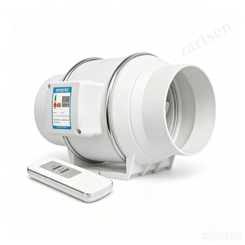 Smart Bathroom Fan - พัดลมดูดอากาศแบบเงียบสำหรับบ้าน พัดลมดูดอากาศแบบอินไลน์ 220V สำหรับห้องน้ำ ห้องครัว ห้องส้วม