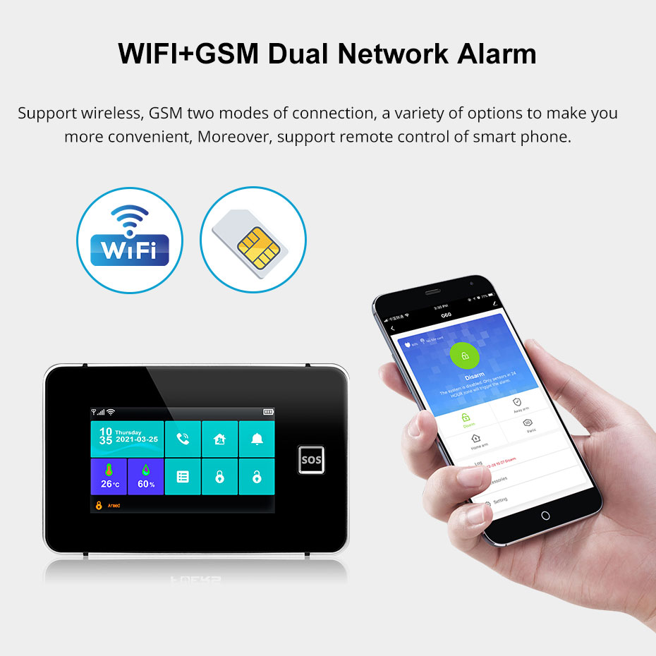 KERUI G60B WIFI GSM 4.3 นิ้วหน - Smart Home Dashboard บทวิจารณ์และราคา