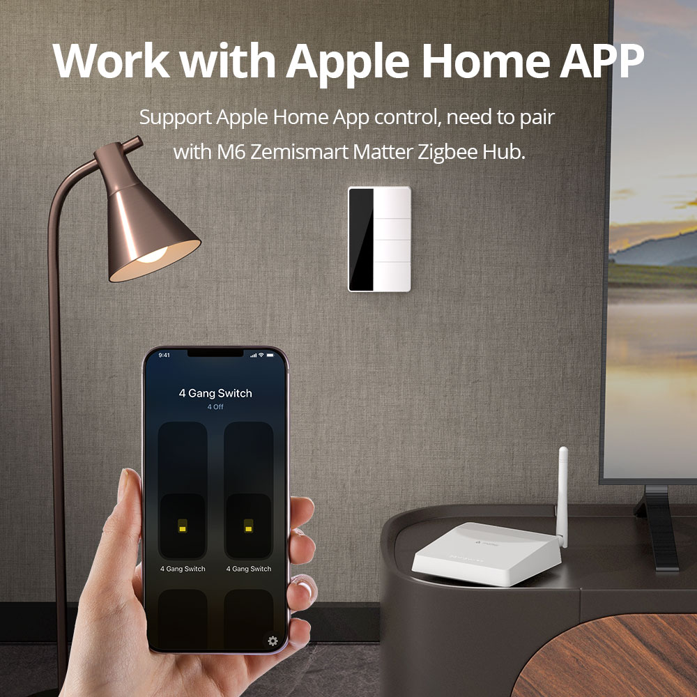 สวิตช์ไฟแบบกด 1234 Gang US Typ - Smart Home Hub Matter บทวิจารณ์และราคา