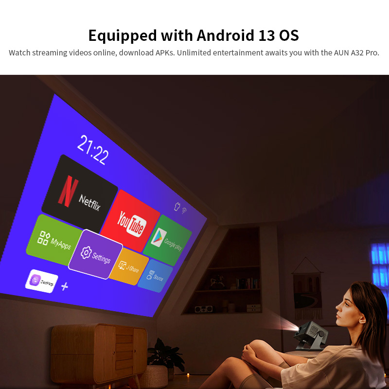 โปรเจคเตอร์ AUN Android รุ่น A - Smart Home X10 บทวิจารณ์และราคา